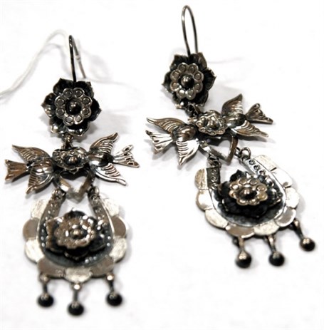 Earrings - Sterling Silver Flying Birds JF8