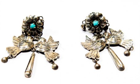 Earrings - Sterling Silver Loving Doves JF5
